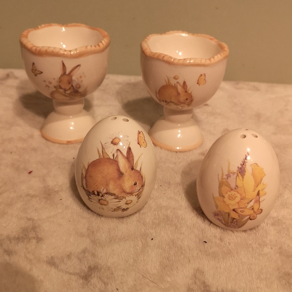 Vintage cracker barrel egg cup set - Picture 2 of 4